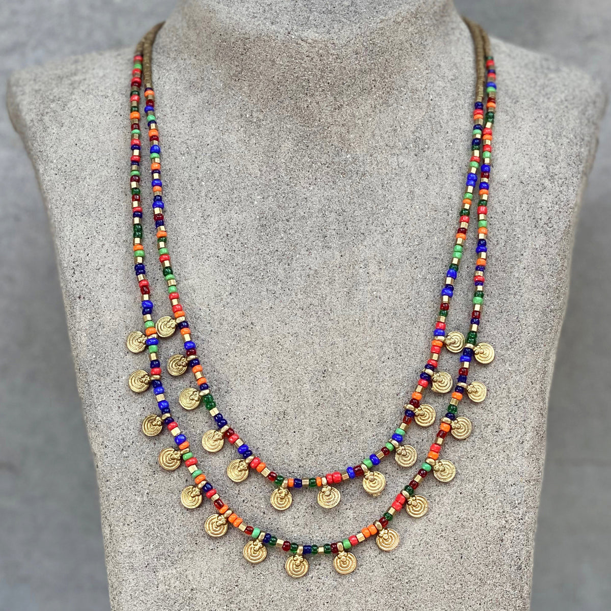 【AJO AJOBYAJO】25SS★ Multi Color Beads Layered Necklace AJO AJOBYAJO】25SS☆ Multi Color Beads Layered Necklace