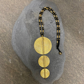 Large Coin Black Necklace ☆Brass☆