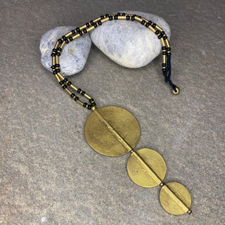 Large Coin Black Necklace ☆Brass☆