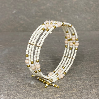 White Beaded Cuff ☆Brass☆