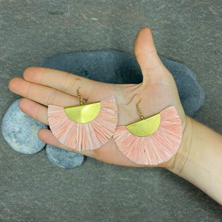 Pink Tassel Earrings ☆Brass☆
