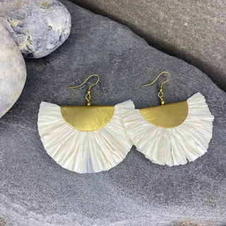 White Tassel Earrings ☆Brass☆