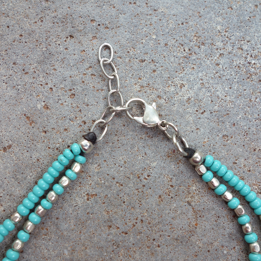 Two Line Lotus Anklet ☆Black☆Turquoise☆