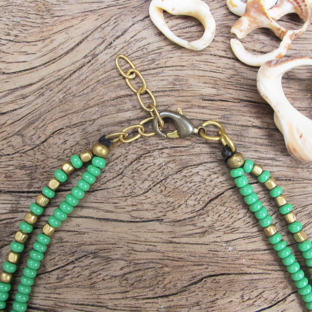 Two Line Lotus Anklet ☆Turquoise☆Green☆White☆