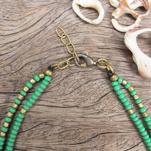 Two Line Lotus Anklet ☆Turquoise☆Green☆White☆