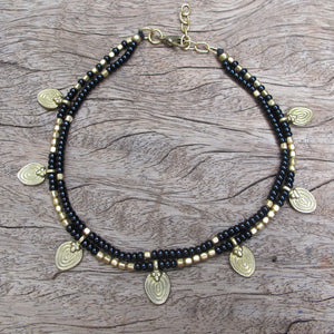 Two Line Lotus Anklet ☆Black☆Red☆