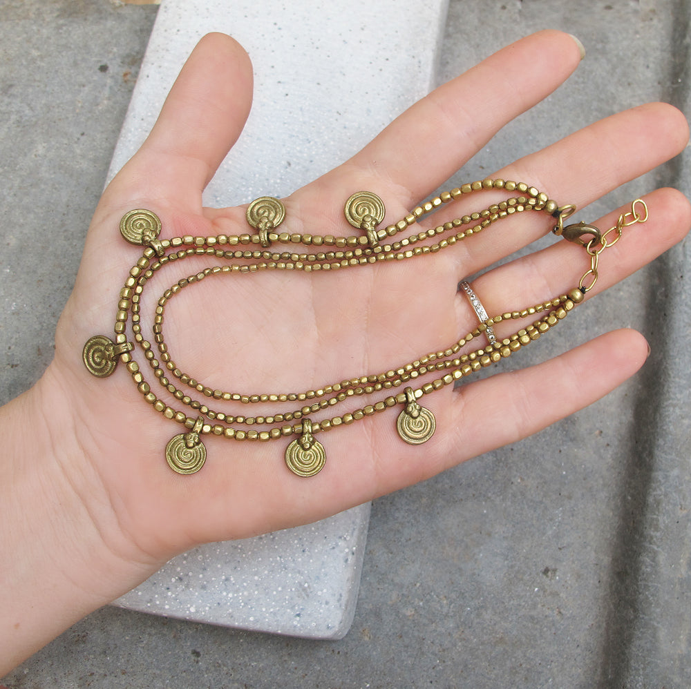 Three Line Mandala Anklet ☆Brass☆