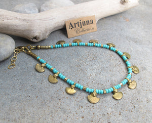 Tribal Anklet ☆Turquoise☆White☆Green☆